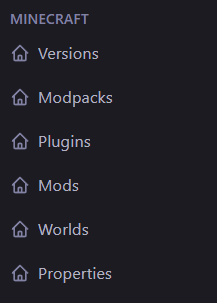 Minecraft Arix Addons navigation